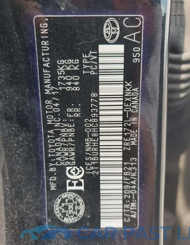 2T1BURHE8HC893778# 13