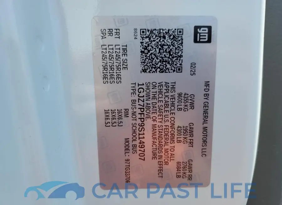 1GJZ7PFP9S1149707# 13