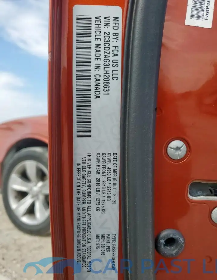 2C3CDZAG3LH206631# 12