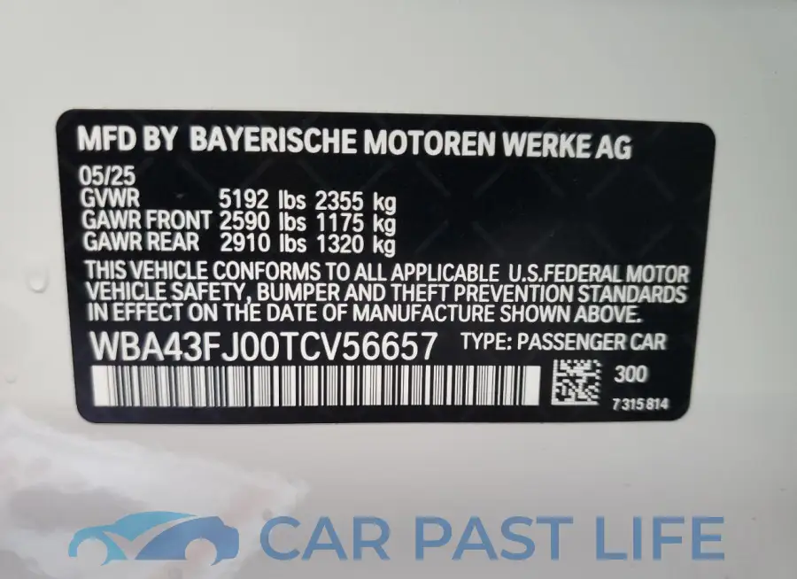 WBA43FJ00TCV56657# 12
