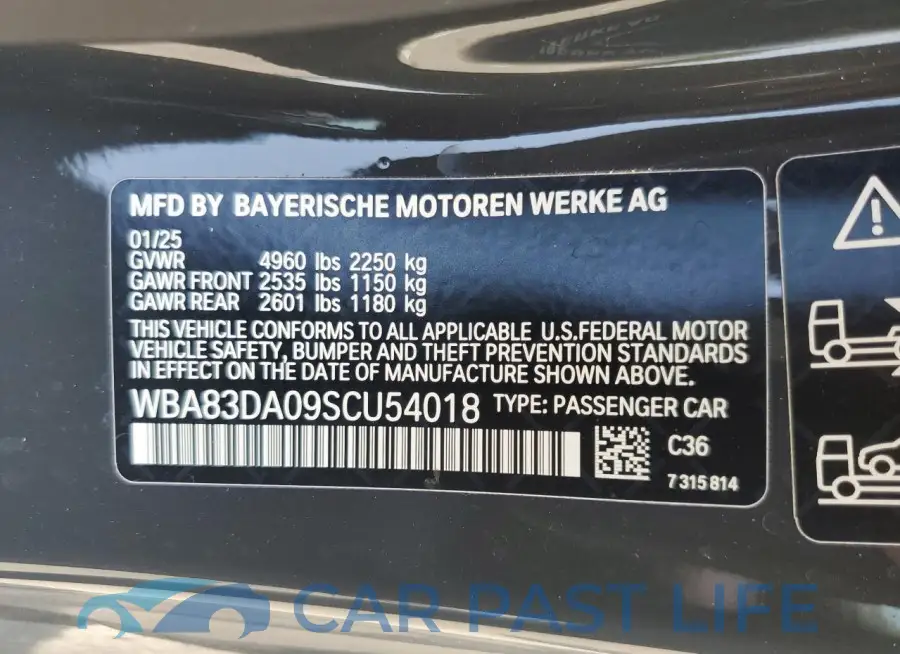 WBA83DA09SCU54018# 12