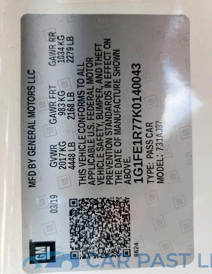 1G1FE1R77K0140043# 12