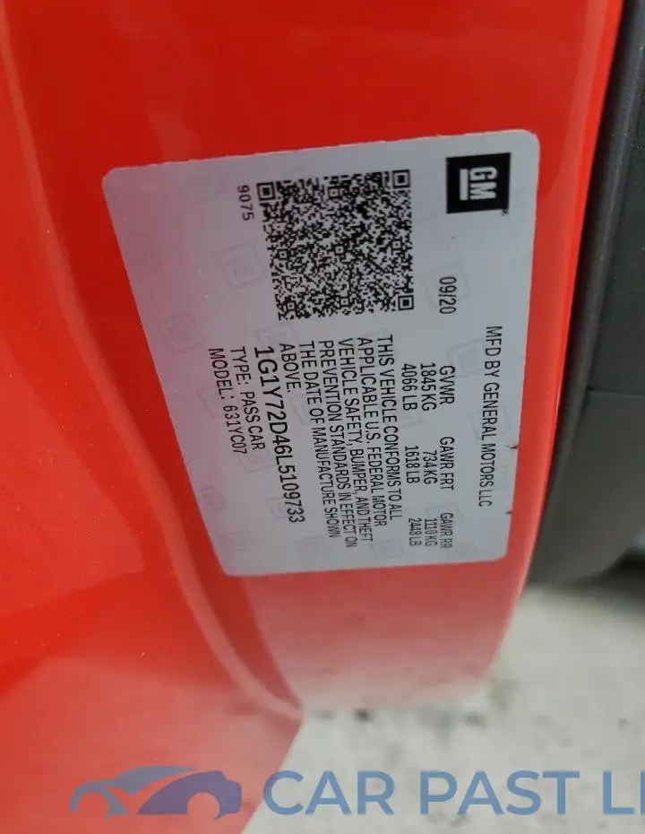 1G1Y72D46L5109733# 13