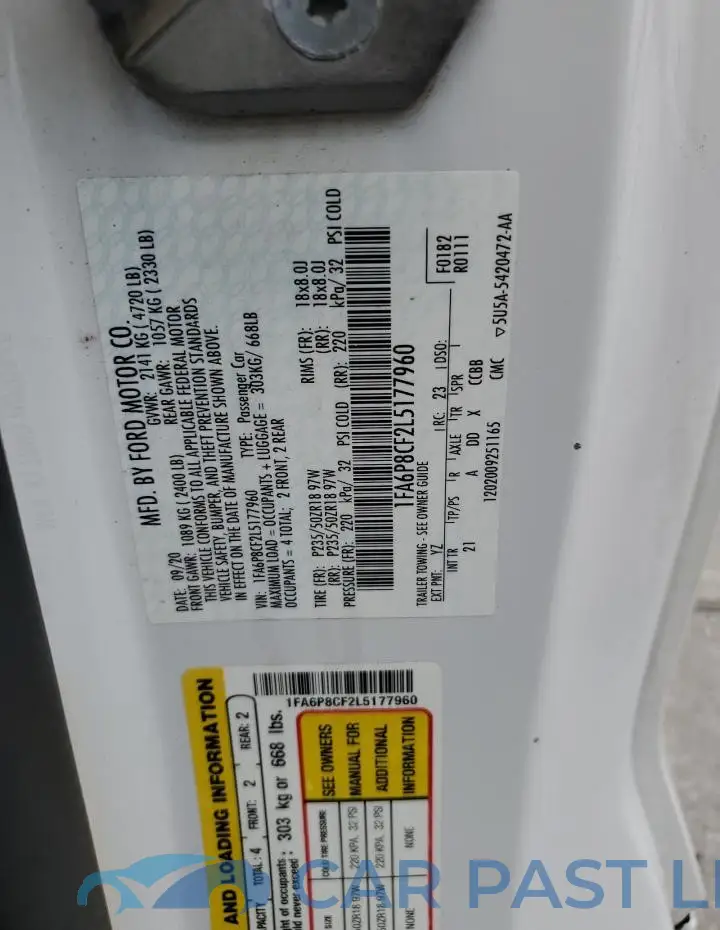 1FA6P8CF2L5177960# 12