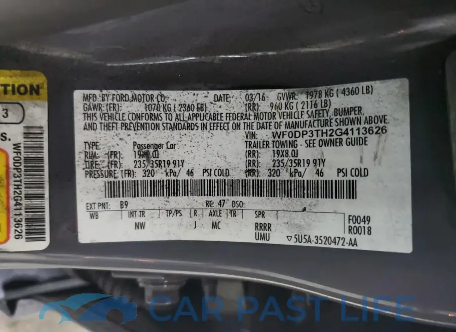 WF0DP3TH2G4113626# 12