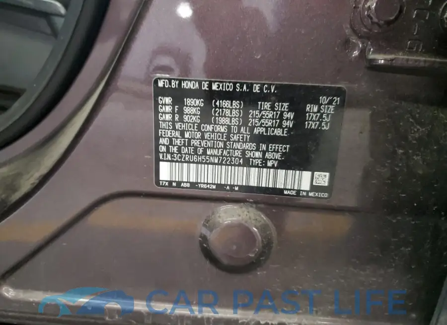 3CZRU6H55NM722304# 13