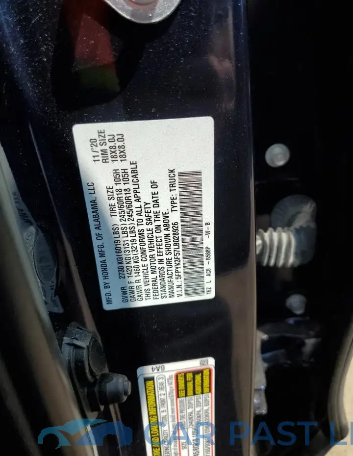 5FPYK3F57LB028926# 13