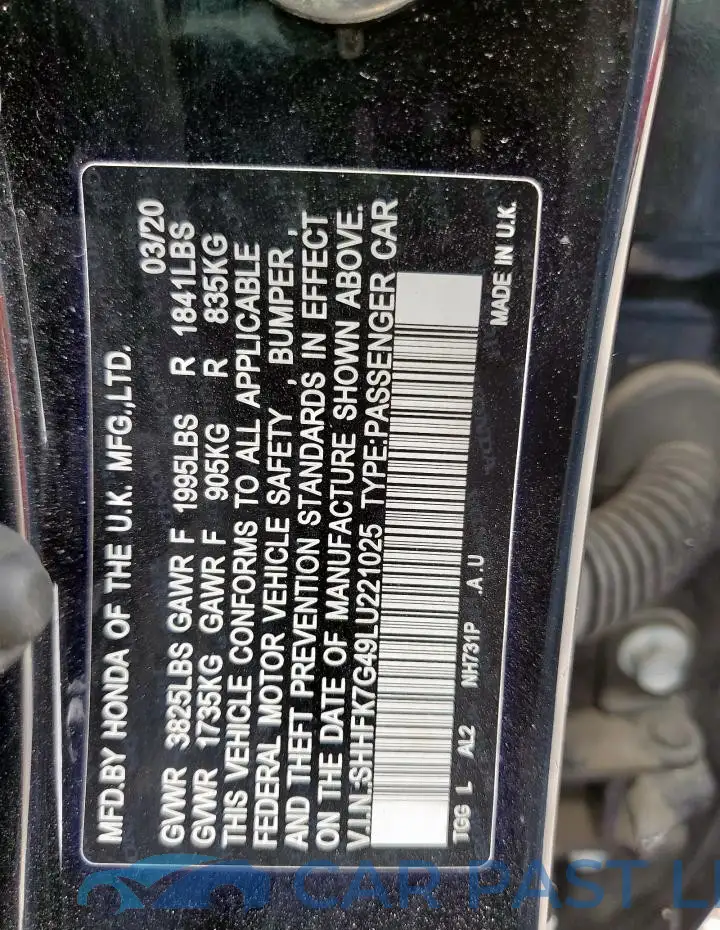 SHHFK7G49LU221025# 13