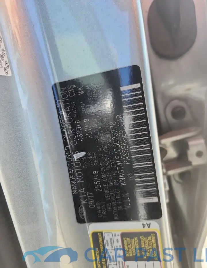 KNAGT4LE7J5023278# 12