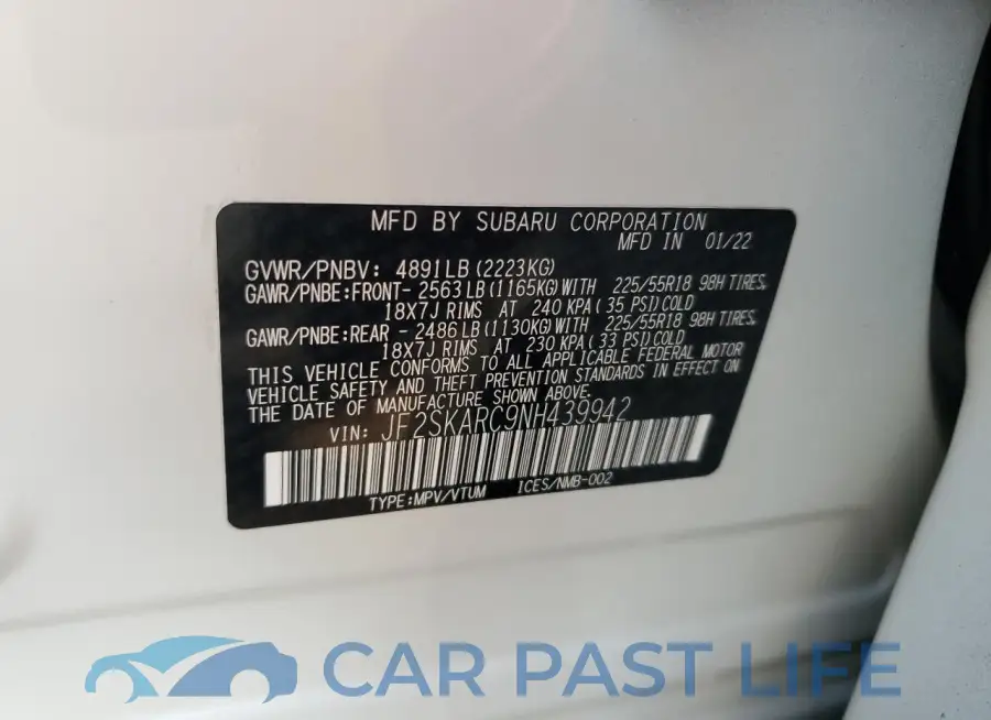 JF2SKARC9NH439942# 13