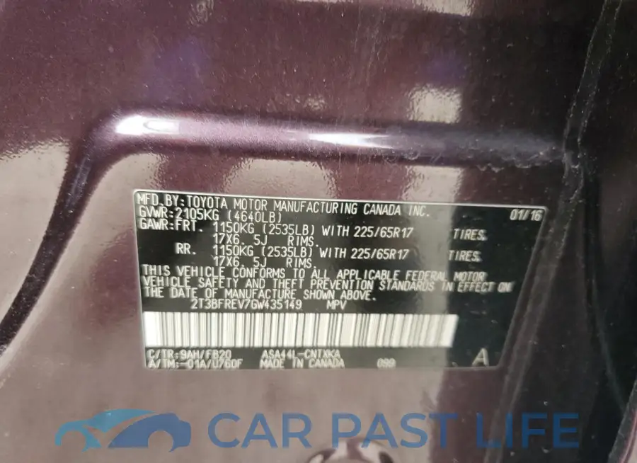 2T3BFREV7GW435149# 13