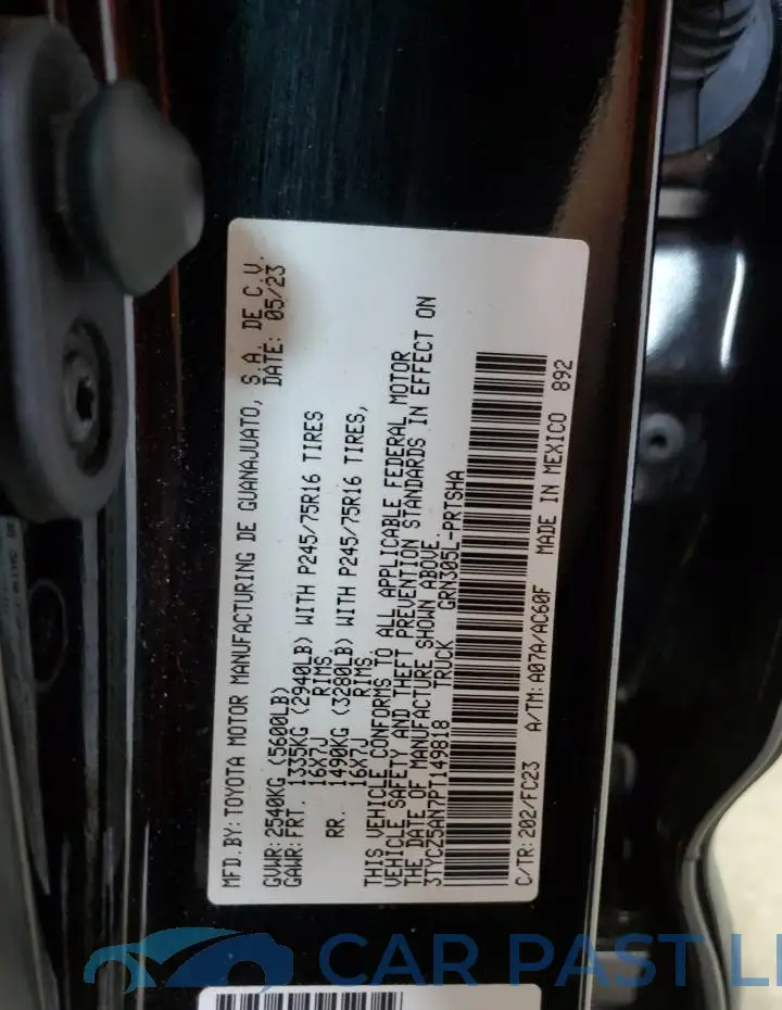 3TYCZ5AN7PT149818# 12