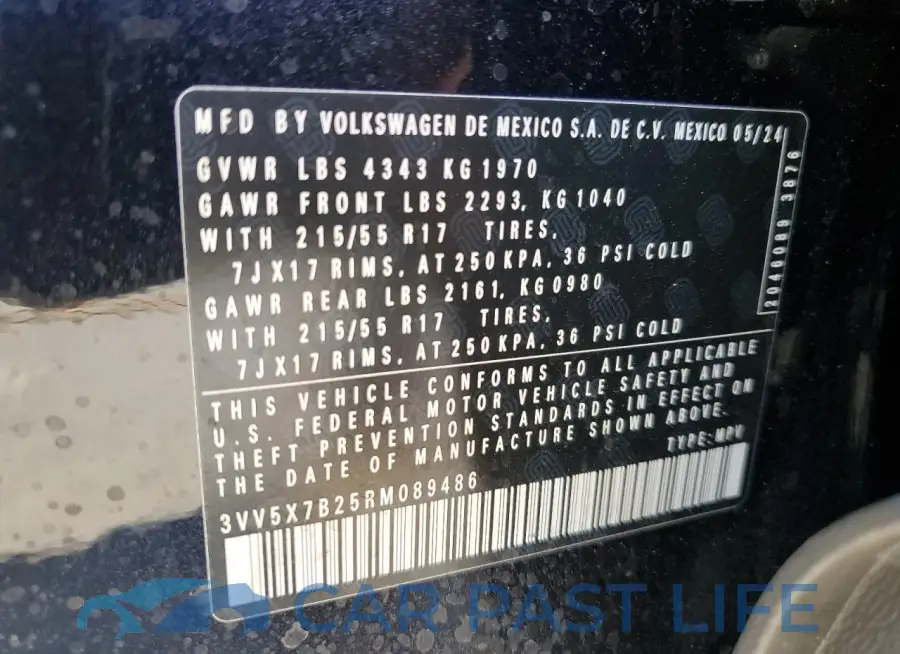 3VV5X7B25RM089486# 13