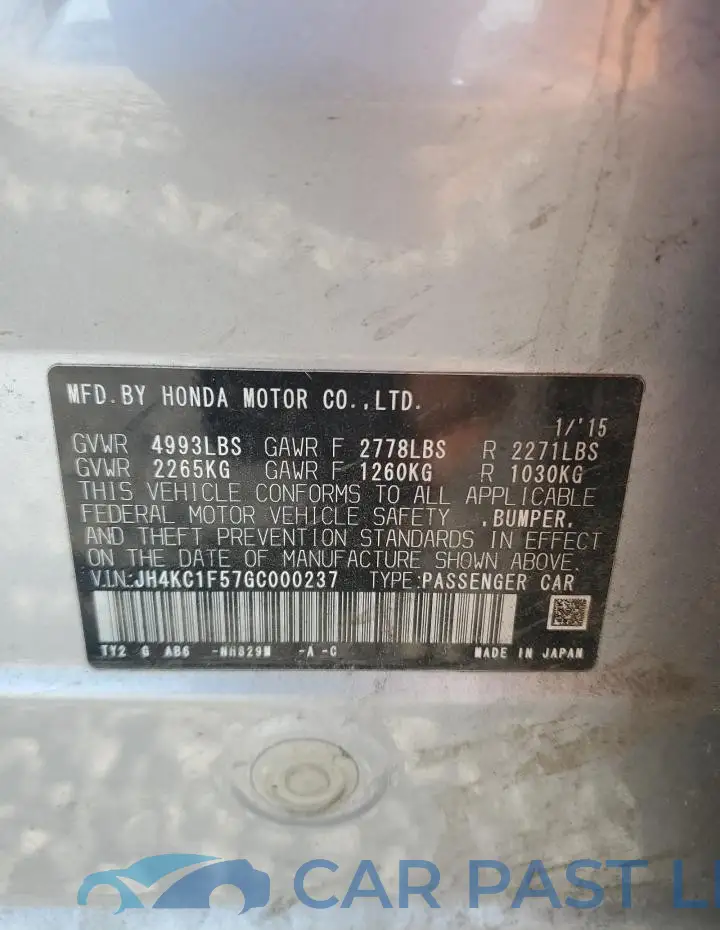 JH4KC1F57GC000237# 12