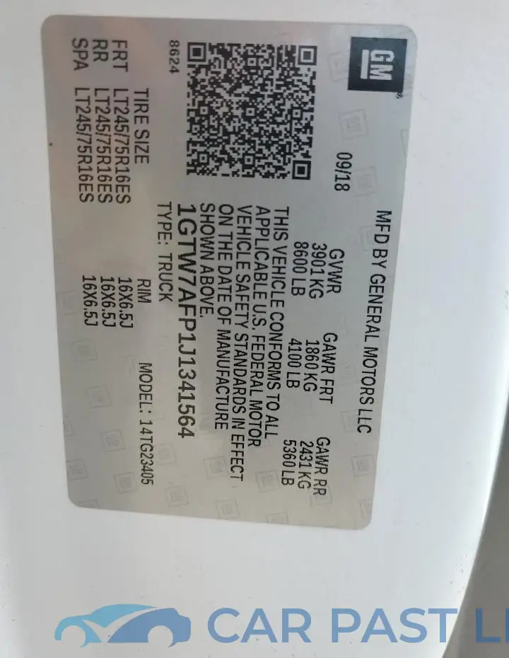 1GTW7AFP1J1341564# 13