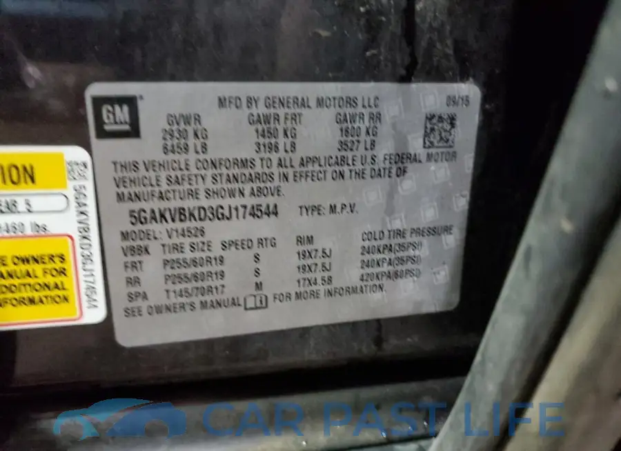 5GAKVBKD3GJ174544# 13