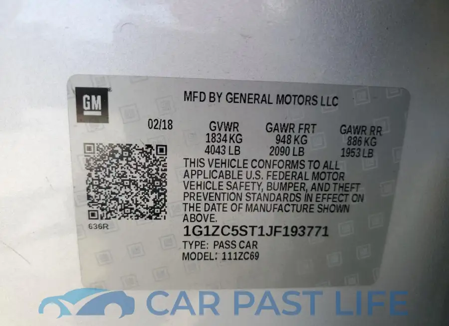 1G1ZC5ST1JF193771# 12