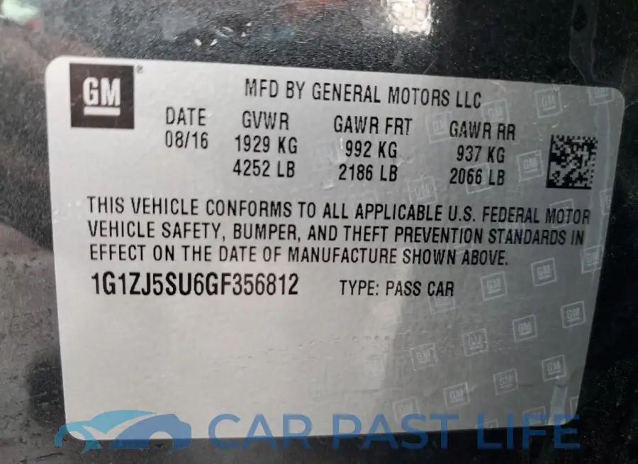 1G1ZJ5SU6GF356812# 12