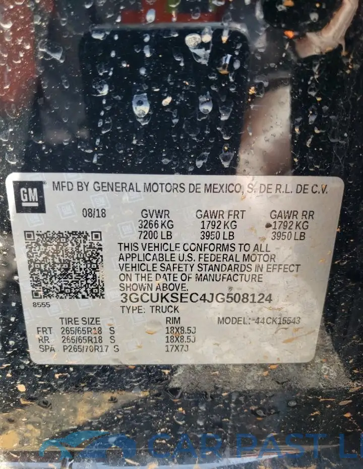 3GCUKSEC4JG508124# 12