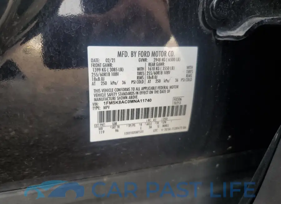 1FM5K8AC0MNA11740# 14