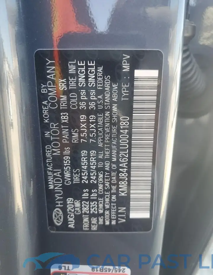 KM8J84A62LU004180# 12