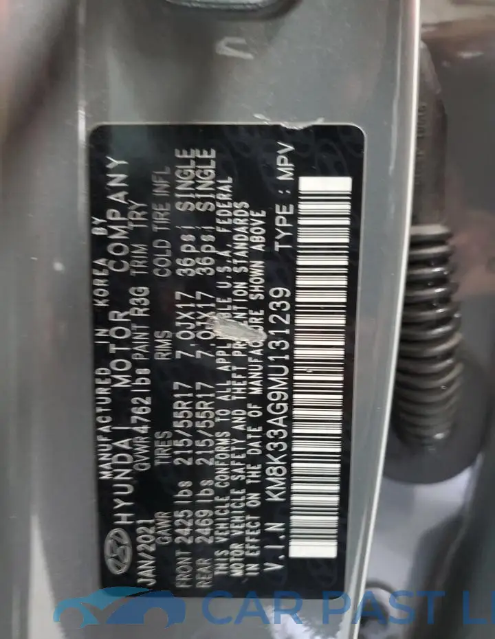 KM8K33AG9MU131239# 12