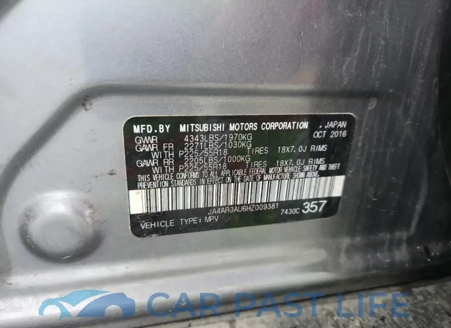 JA4AR3AU6HZ009381# 13