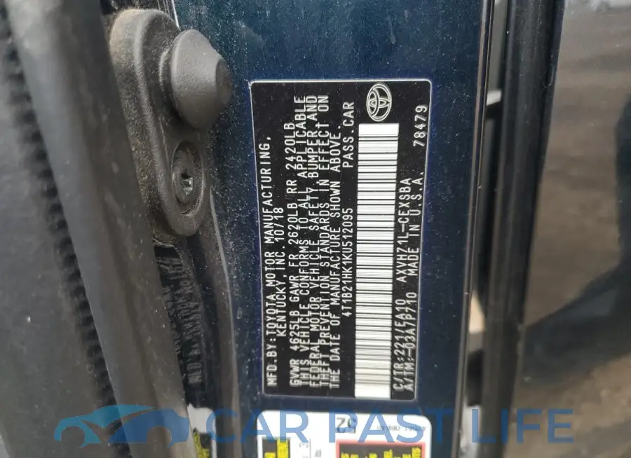 4T1B21HK1KU512095# 13