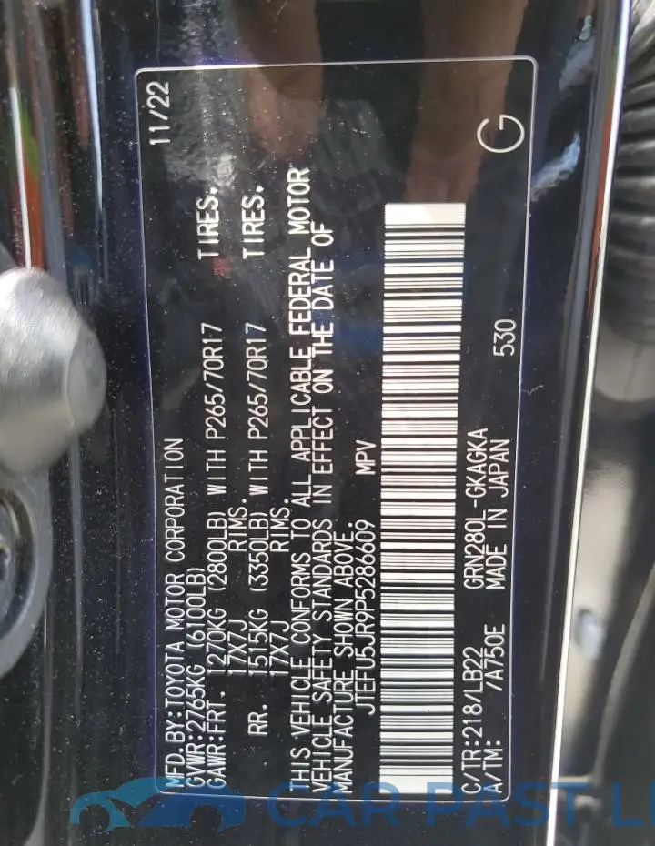 JTEFU5JR9P5286609# 12