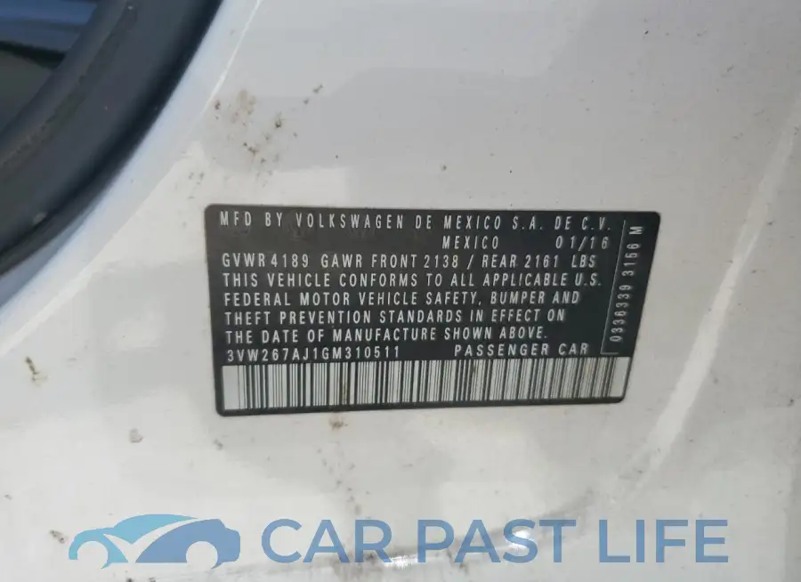 3VW267AJ1GM310511# 12