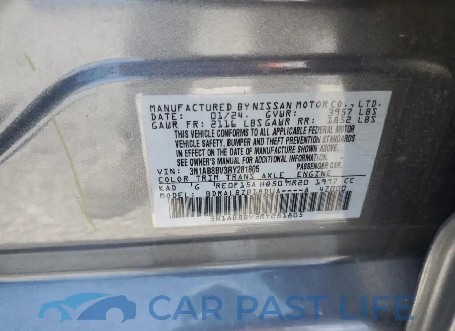 3N1AB8BV3RY281805# 12