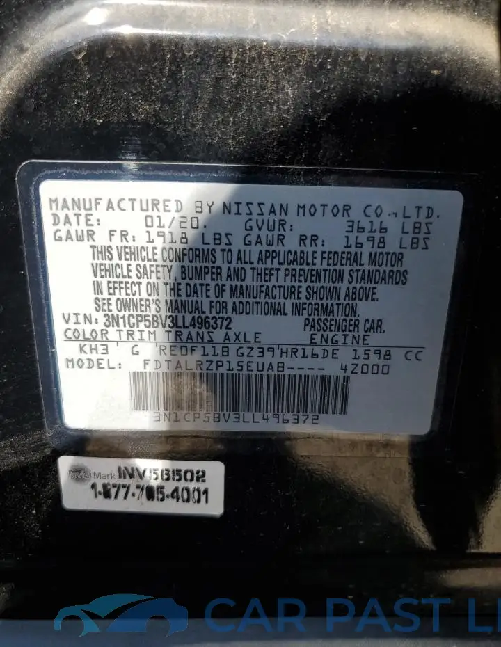 3N1CP5BV3LL496372# 14