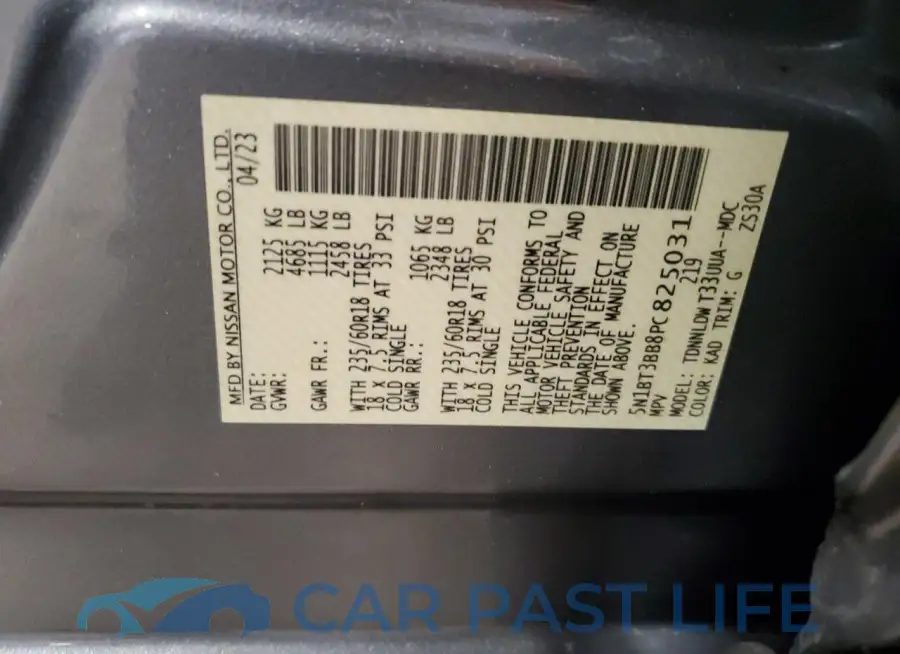 5N1BT3BB8PC825031# 14