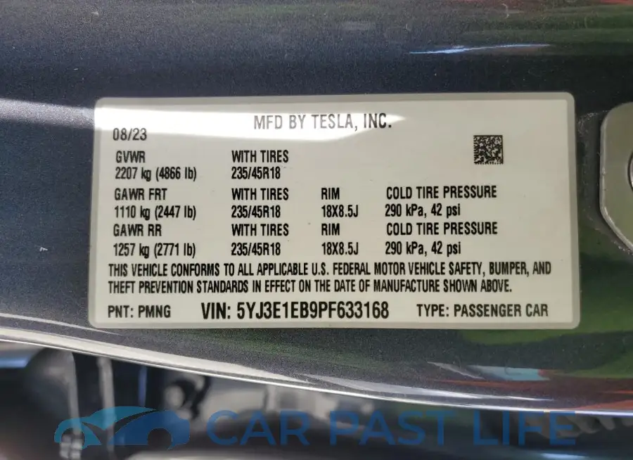 5YJ3E1EB9PF633168# 12