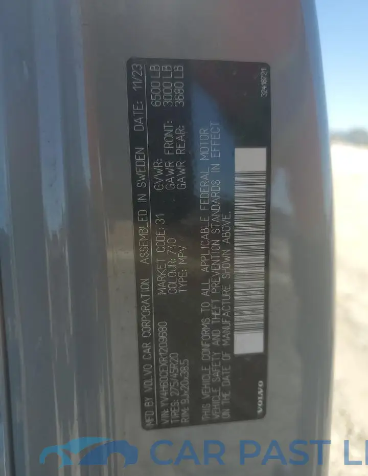 YV4H60CEXR1209680# 12