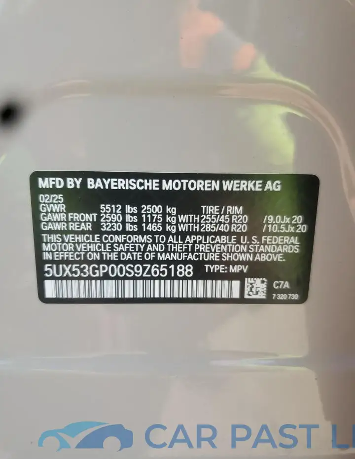 5UX53GP00S9Z65188# 13