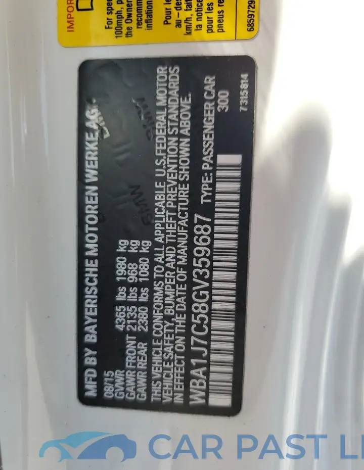 WBA1J7C58GV359687# 13