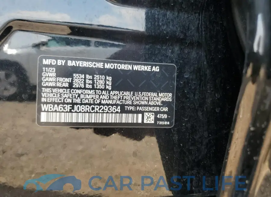 WBA63FJ08RCR29364# 12