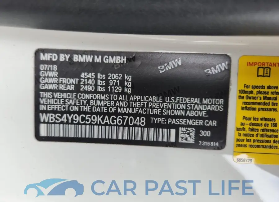 WBS4Y9C59KAG67048# 12