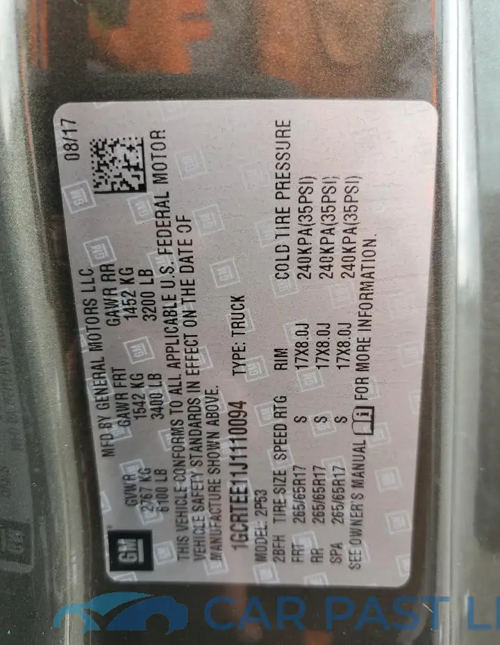 1GCRTEE11J1110094# 12