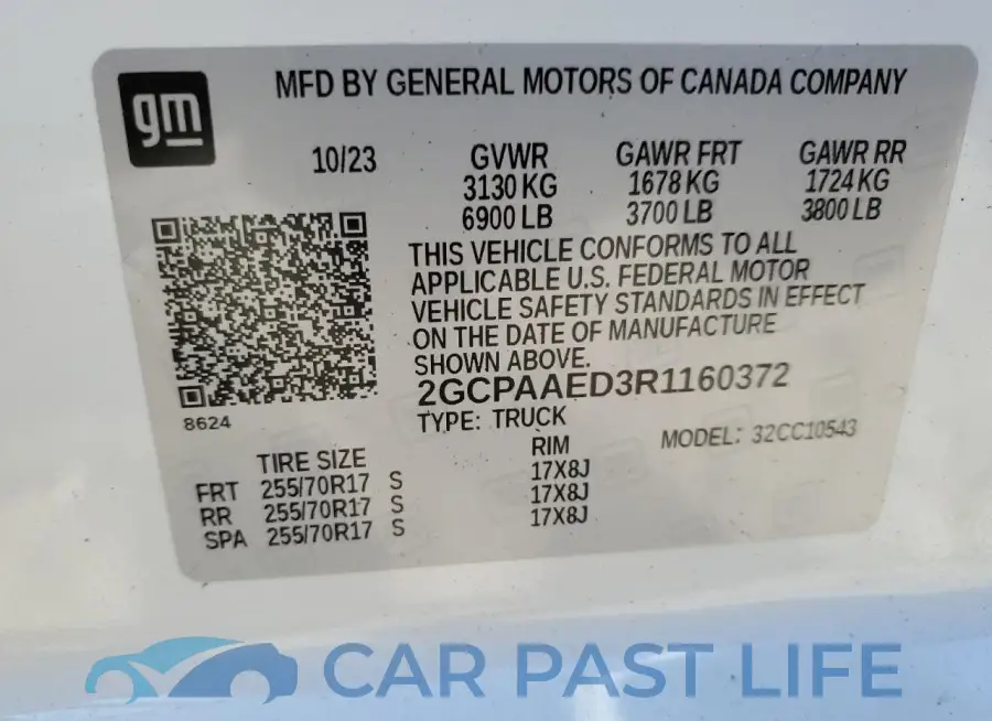 2GCPAAED3R1160372# 12
