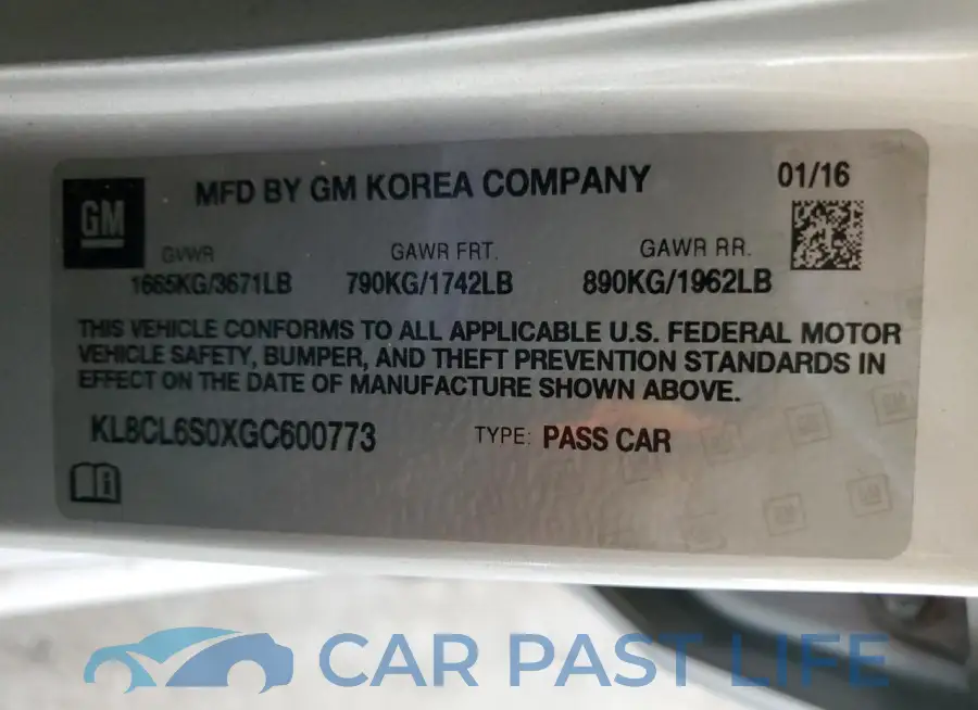 KL8CL6S0XGC600773# 12