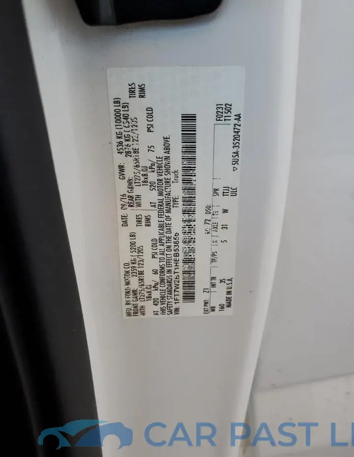 1FT7W2BT1HEB53856# 12