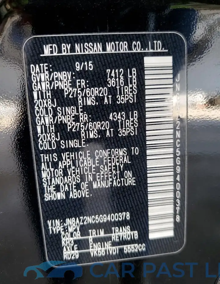 JN8AZ2NC5G9400378# 13