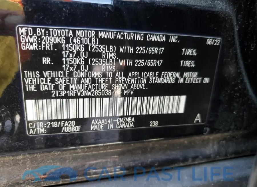 2T3P1RFV3NW285038# 13