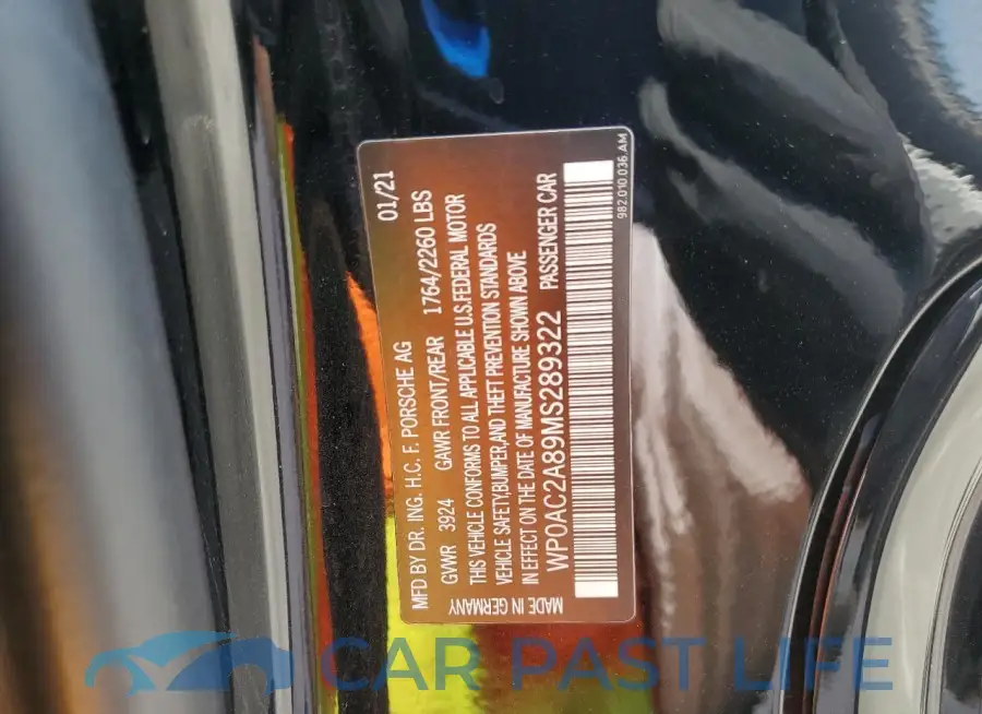 WP0AC2A89MS289322# 13