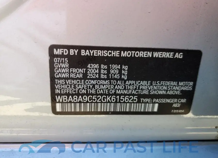 WBA8A9C52GK615625# 12