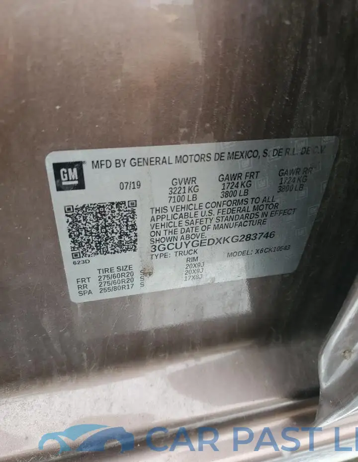3GCUYGEDXKG283746# 12