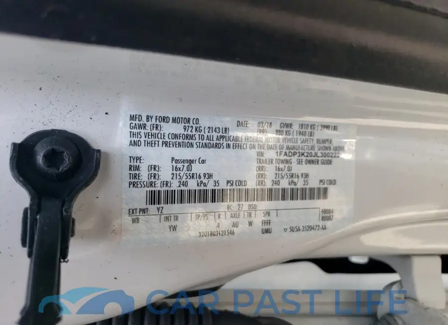 1FADP3K20JL300222# 12