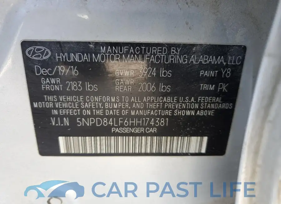 5NPD84LF6HH174381# 12